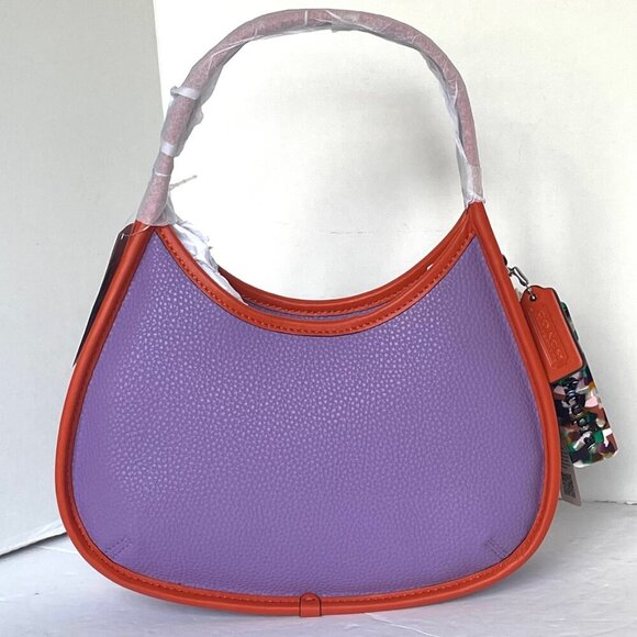 Coach Ergo Bag Coachtopia Purple Shoulder Bag 90s Leather CK112 Iris Sun Orange - Picture 8 of 9
